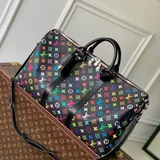 Louis Vuitton Keepall Monogram Shadow Negro travel