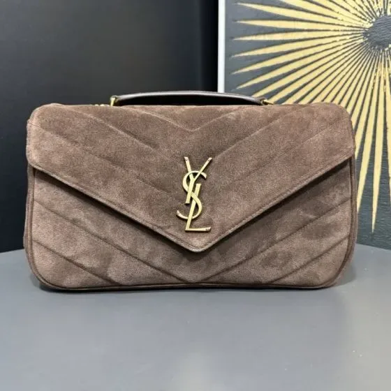 YSL Cassandre Envelope Chain Bag Brown Shoulder Bag