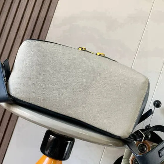 Loewe Puzzle Backpack Light Grey Blue Black with Yellow everyday