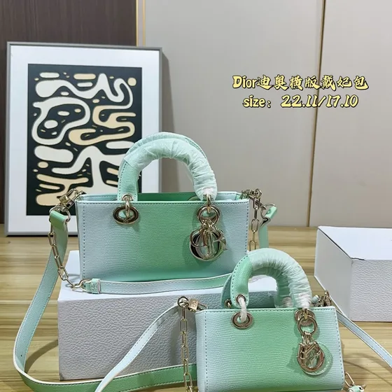 Dior Lady D-Joy Bag Gradient Lyserød And Hvid Tophåndtag