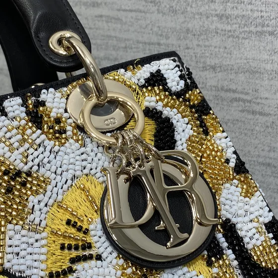 Dior Lady Dior Sort,Guld,Hvid Tophåndtag