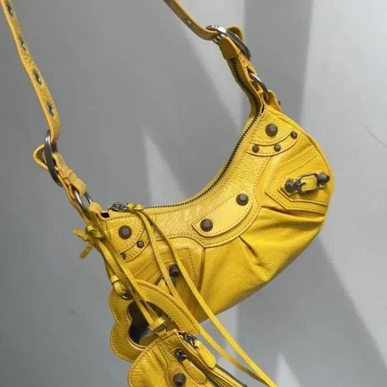 Balenciaga Le Cagole Shoulder Bag Yellow Shoulder Bag