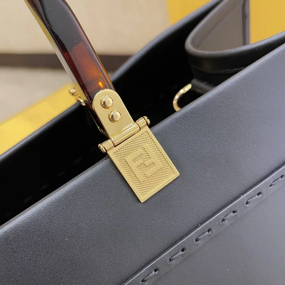 Fendi Sunshine Shopper Tote Schwarz Shoppertasche