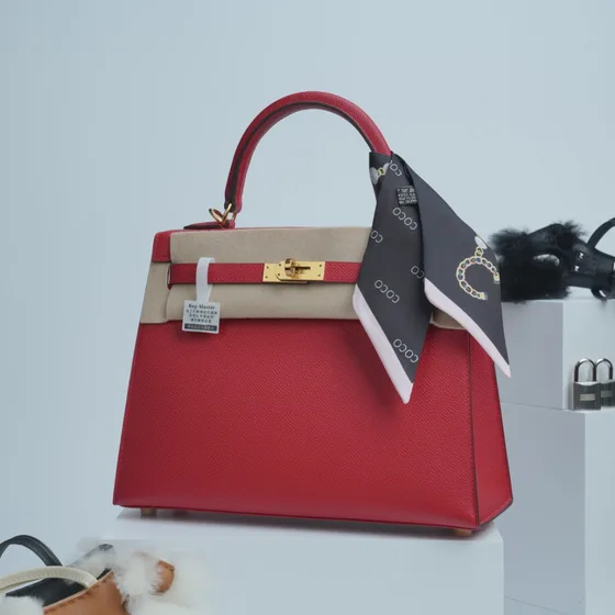 Hermes Kelly Red Top Handle