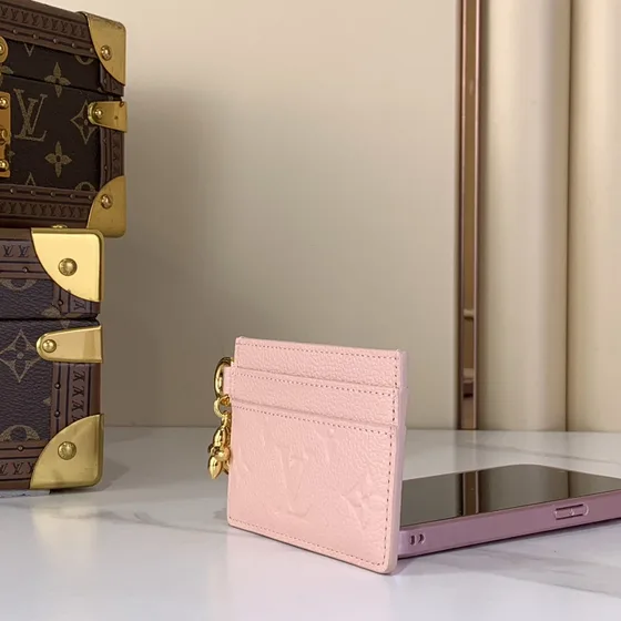 Louis Vuitton Lv Charms Card Holder Pink Card Holder