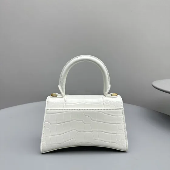Balenciaga Hourglass Верхняя ручка Bag Xs Белый Верхняя ручка