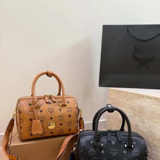 MCM Boston Bag Cognac Top Handle