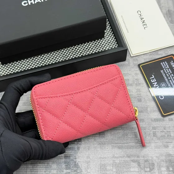 Chanel Classic Zipped Coin Purse Hot Rosa Card Holder
