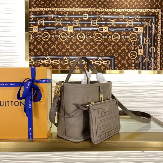 Louis Vuitton Neverfull Bb Gray Tote Bag