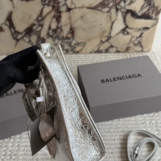 Balenciaga Le Cagole Mini Tote Silver Top Handle
