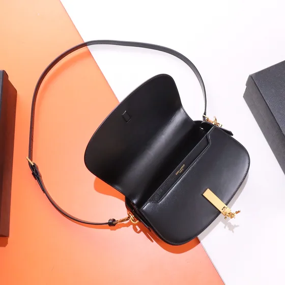 YSL Voltaire Asa superior Bag Negro Crossbody
