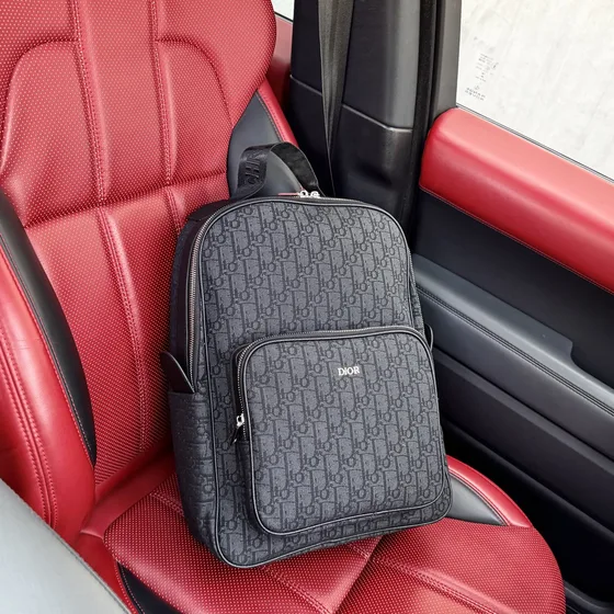 Dior Dior Oblique Rider Backpack Hitam Backpack