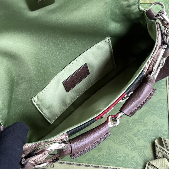 Gucci Gg Lerret Keychain Etui Beige Brun Etui