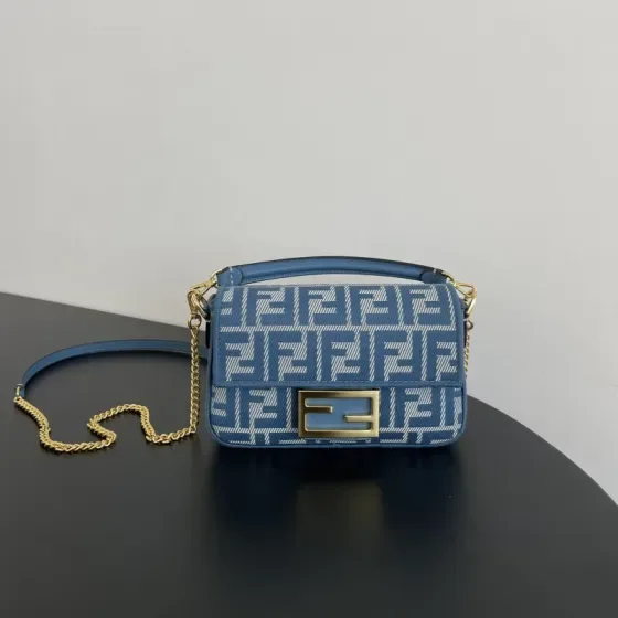 Fendi Baguette Mini Blue Crossbody