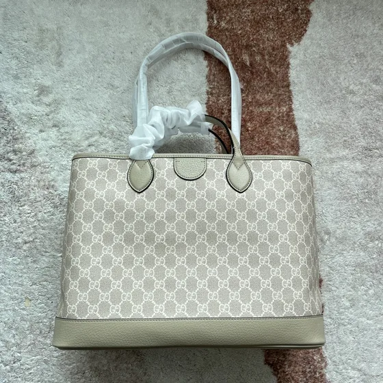 Gucci Ophidia Gg Medium Tote Beige Oatmeal Tote Bag