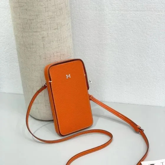 Hermes Constance Phone Crossbody Orange Crossbody