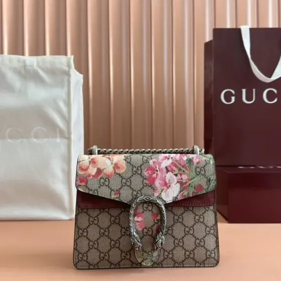 Gucci Dionysus Gg Blooms Shoulder Bag Beige Pink Shoulder Bag