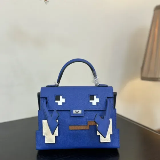 Hermes Kelly Doll Picto Blue Top Handle