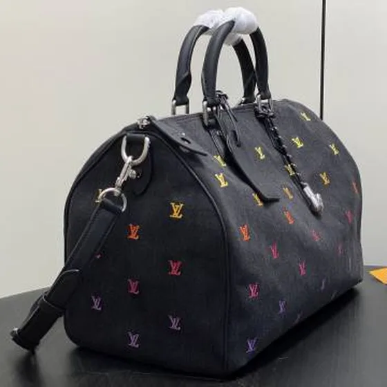 Louis Vuitton Speedy 40 Bandouli re Black Denim Monogram 40 travel
