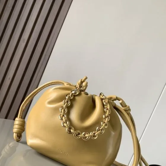 Loewe Flamenco Purse Bucket Bag Butter Yellow Crossbody