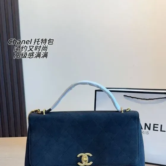 Chanel Navy Blue Top Handle