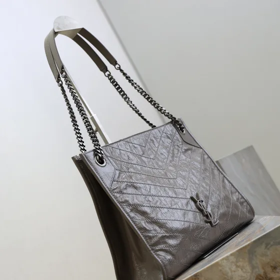 YSL Niki Shopping Tote Fog Gris Bolso tote