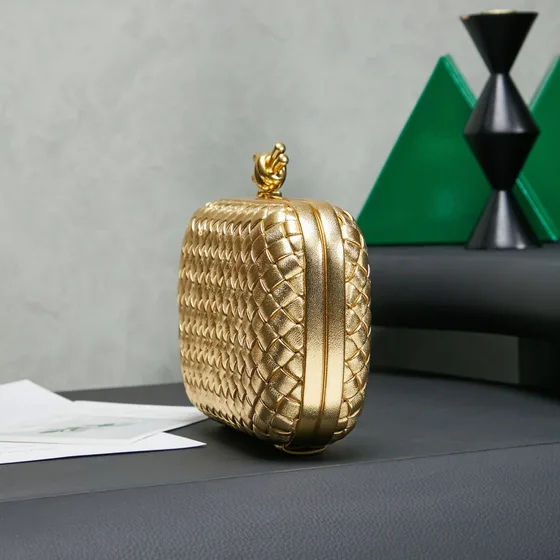 Bottega Veneta Knot Clutch Gold Clutch