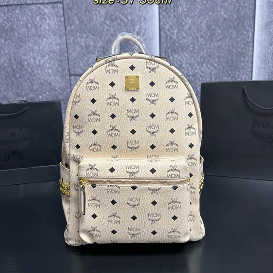 MCM Stark Backpack Light Pink 31 39cm Backpack