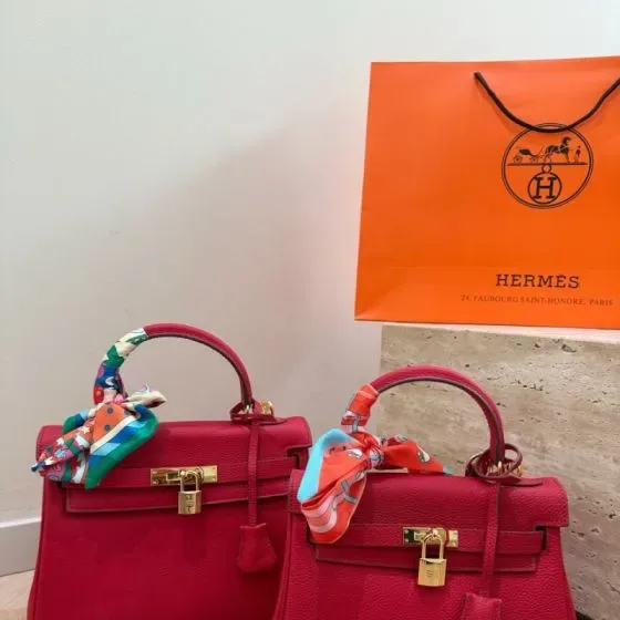 Hermes Kelly Red Top Handle