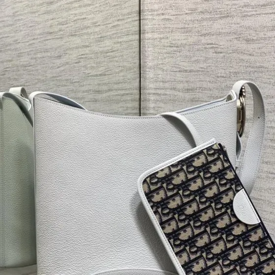 Dior C Est Dior Medium Bucket Bag White Shoulder Bag