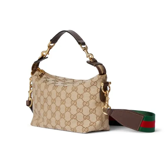 Gucci Gg Canvas Messenger Bag Beige Brown Hobo