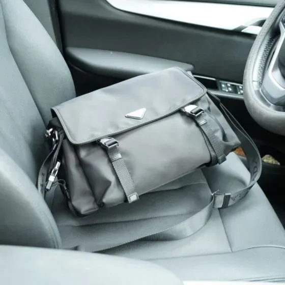 Prada Re-Nylon Medium Messenger Bag Grey Crossbody