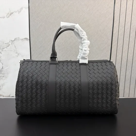 Bottega Veneta Intrecciato Duffle Bag Dark Gray Tophåndtag