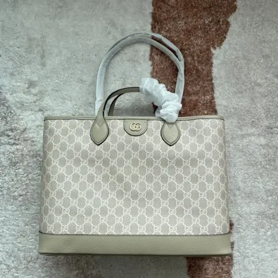 Gucci Ophidia Gg Medium Tote Beige Oatmeal Tote Bag