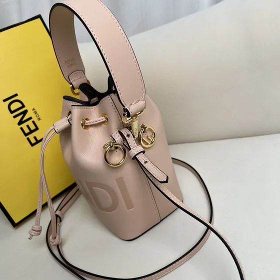 Fendi Mon Tresor Mini Bucket Bag Light Pink Crossbody