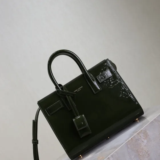 YSL Sac De Jour Nano Dark Verde Alça superior