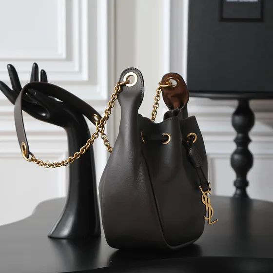 YSL Le 37 Mini Borsa a secchiello Dark Marrone Crossbody