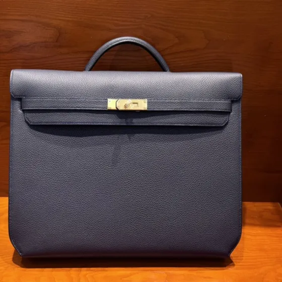 Hermes Kelly Depeches Navy leather business