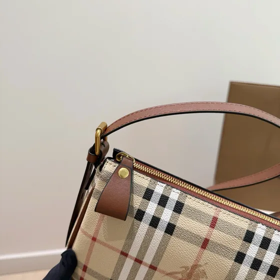 Burberry Haymarket Check Bolso bandolera Beige/Marrón Bolso bandolera