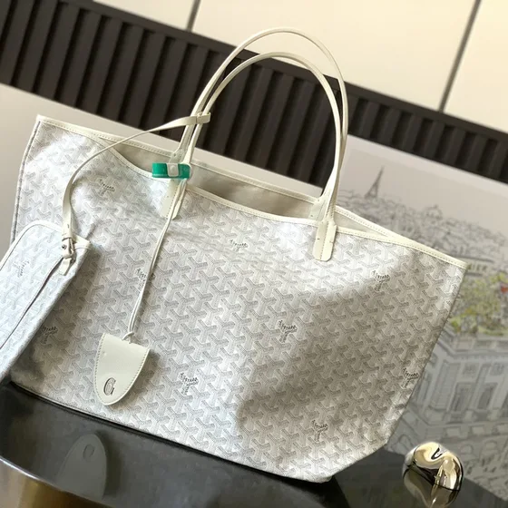 Goyard Saint Louis Hvid Shoppertasketur