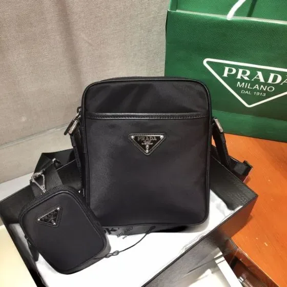 Prada Re-Nylon Shoulder Bag With Pouch Black Crossbody