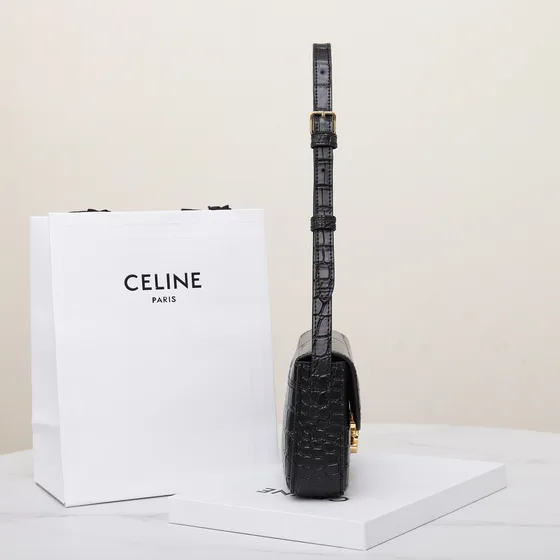 Celine Triomphe Noir Sac épaule