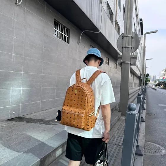 MCM Stark Backpack Cognac Brown Backpack