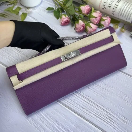 Hermes Kelly To Go Purple Shoulder Bag