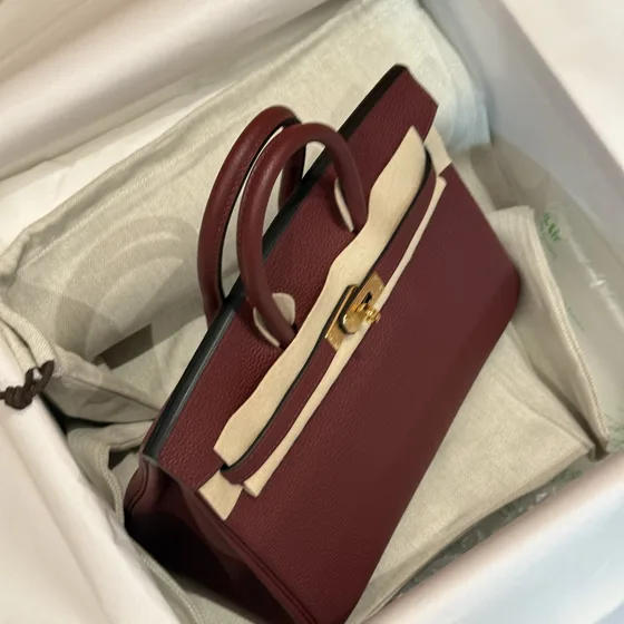 Hermes Birkin 25 Bordeaux Top Handle
