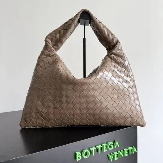 Bottega Veneta Hop Hobo Bag Grey Brown Hobo