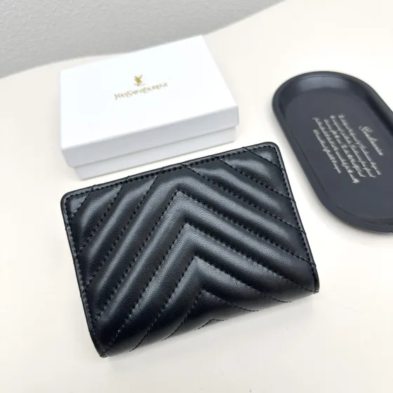 YSL Cassandre Matelassé Compact Tegnebog Sort Tegnebog