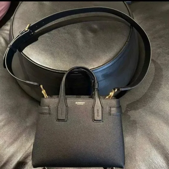 Burberry Baby Banner Tote Black Top Handle