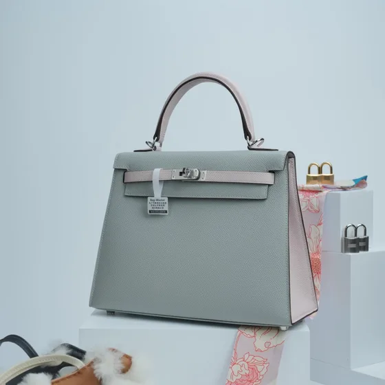 Hermes Kelly Light Gray Top Handle