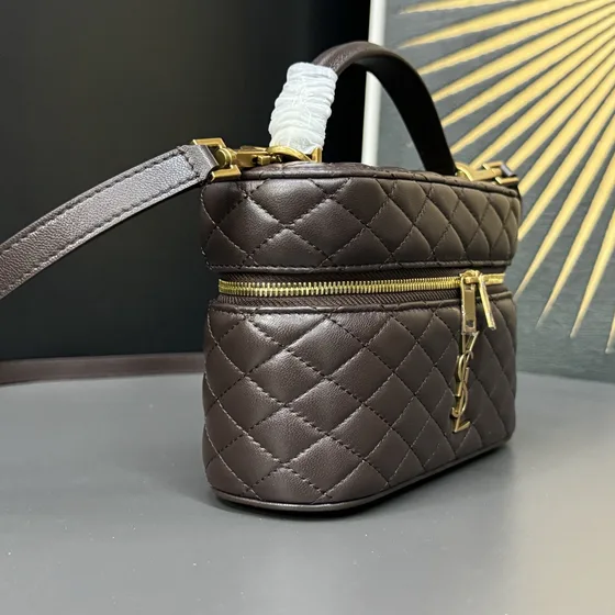 YSL Gaby Vanity Case Dark Braun Crossbody